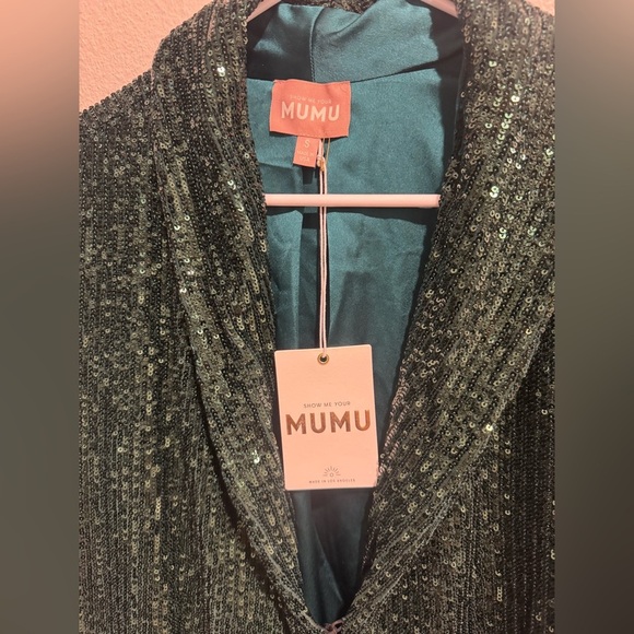 SHOW ME YOUR MUMU Women's Dance Sequins Blazer in emerald green Size S‎ - Picture 5 of 9